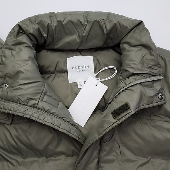 Hudson North  Men's Olive Green Puffer Coat Parka Down Fill Winter Sz M - Picture 11 of 16